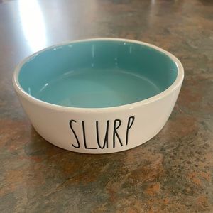 *host pick* Rae Dunn Small Dog/Cat Water Bowl Teal Inside